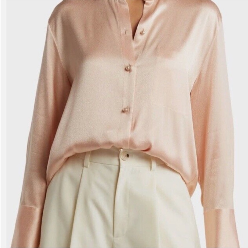 Vince Blush Satin Blouse
